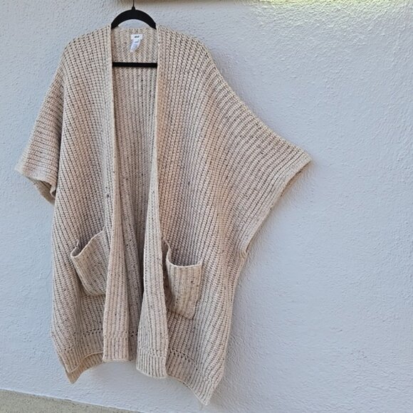 Aerie Ribbed Cardigan Wrap Ribbed Oatmeal - Picture 1 of 12